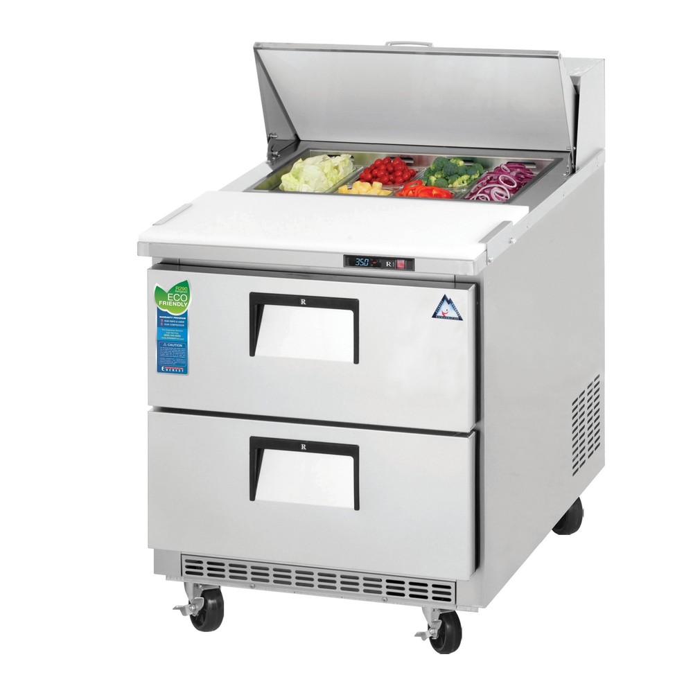 Everest EPBNR1-D2 27″ One Section Drawered Sandwich Prep Table, 2 Drawers