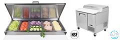 NSF 44″ W Sandwich/Salad Prep Table Cooler 6 Pan Pizza Cooler