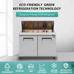 48 IN Commercial Refrigerators Sandwich & Salad Prep Table with a Cutting Board
