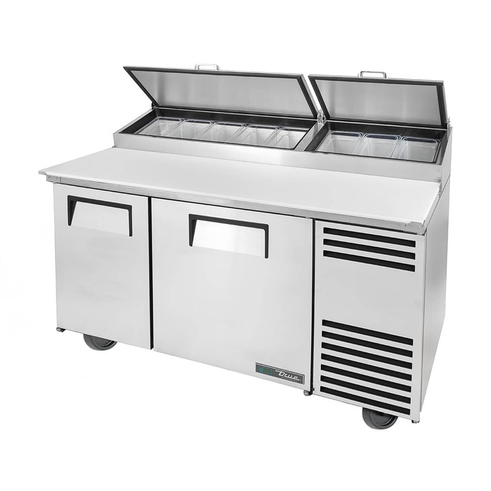 True TPP-AT-60-HC 60″ Two Solid Door Pizza Prep Table with Refrigerated Base …