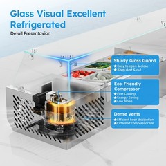Commercial 40” Countertop Refrigerated Condiment Salad Sandwich Prep Station