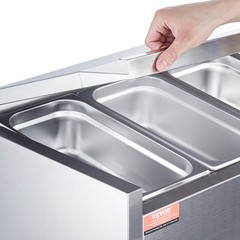 VEVOR Countertop Refrigerated Salad Pizza Prep Station 150 W Stainless Guard ETL