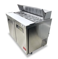 Sandwich Prep Unit 48″ Table Salad Refrigerator Prep Top 2 Door 12 Pan