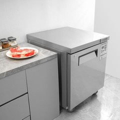 VEVOR 28″W Refrigerated Prep Table 7.42 Cu. Ft. Food Prep Fridge with 1 Door