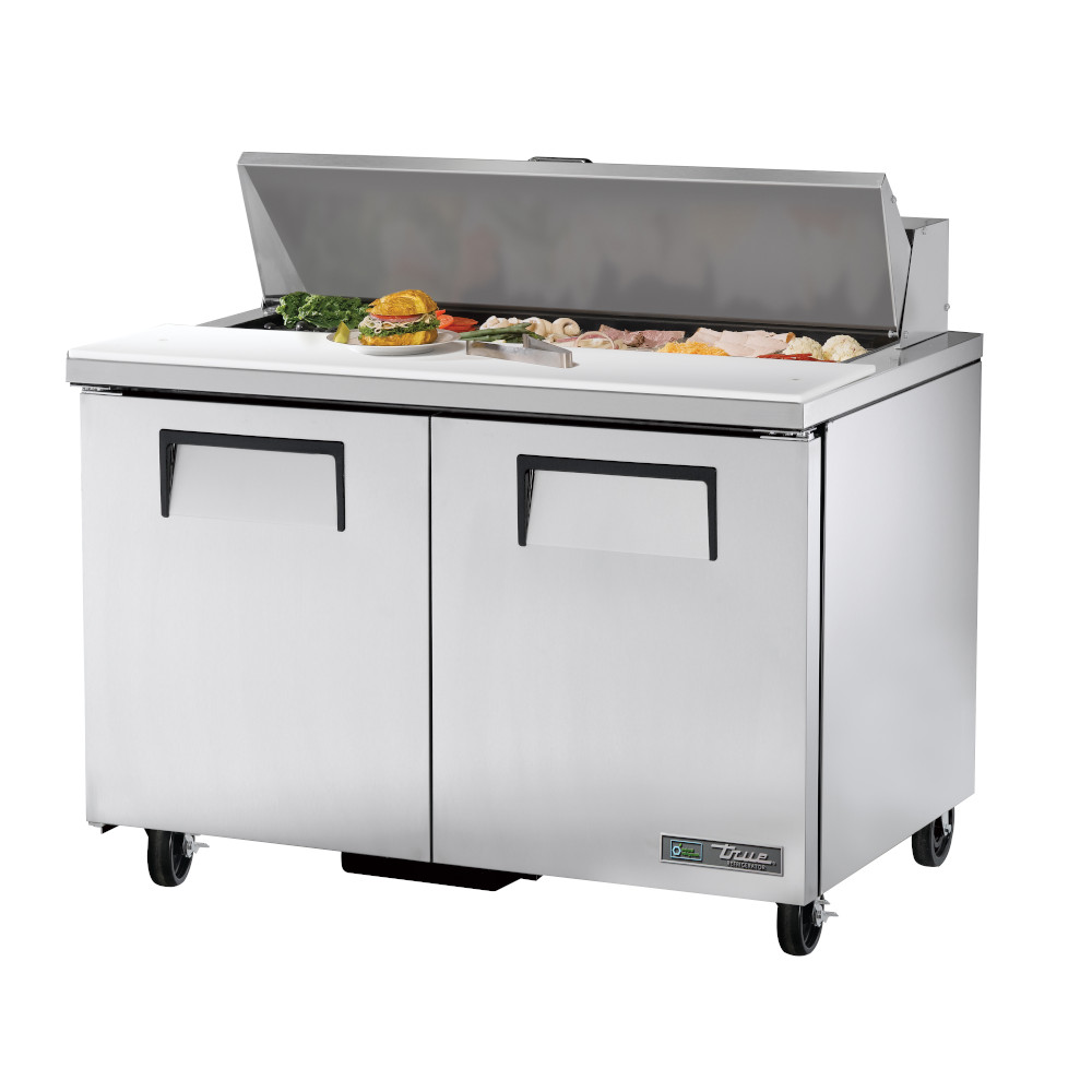 True TSSU-48-12-HC 48″ Refrigerated Sandwich / Salad Prep Table with 12 Pans