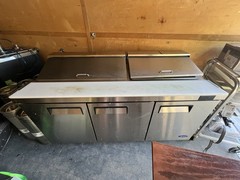 Atosa MSF8308GR Mega Top 3 Door Prep Table Refrigerator 21.1 Cu Ft