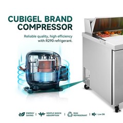 48″W Sandwich Salad Prep Table Refrigerator Cooler Table 2 Doors Restaurant Bars