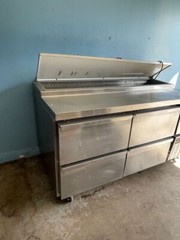 Continental Refrigerator CPA68 Refrigerated Pizza Prep 4 Drawer Work Station