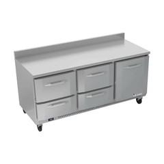 Victory VWRD72HC-4 72″ Three-Section Worktop Refrigerator w/ 4 Drawers, 1 Doo…