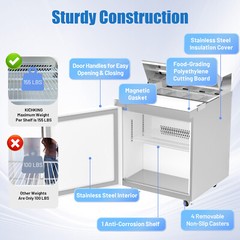 27” Commercial Refrigerator Salad Sandwich Prep Table W/ 8 Pans Restaurant Bars