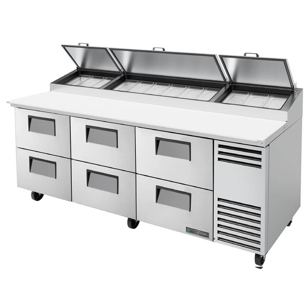 True TPP-AT-93D-6-HC 93″ Six Solid Drawers Refrigerated Pizza Prep Table, Alt…