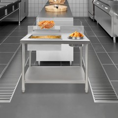 Commercial Breading Table Fried Chicken Station Prepare Workdesk Stainless Steel