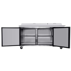 67″ Double Door Stainless Steel Commercial Refrigerated Salad Pizza Prep Table