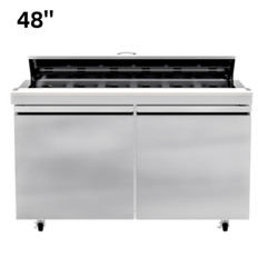 48″W Sandwich Salad Prep Table Refrigerator Cooler Table 2 Doors Restaurant Bars