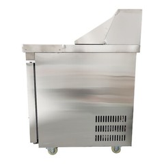 110V 6 Pans Air-cooled Commercial Refrigerator 163LStainless Sandwich Work Table