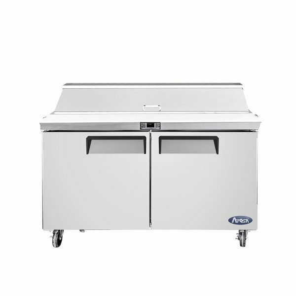 Atosa USA MSF8302GR 48″ Two Section Sandwich / Salad Prep Table, 13.4 cu. ft.