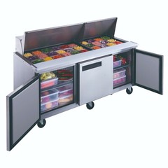 NEW 3 Door 72″ Refrigerated Mega Top Salad Prep Table Dukers DSP72-30M-S3 #2204