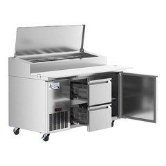 60″ 1 Door Refrigerated Pizza Prep Table with 2 Drawers