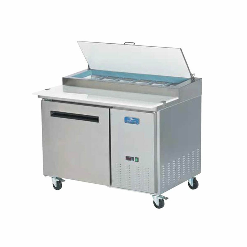 Arctic Air APP48R 47″ 1-Door Refrigerated Pizza Prep Table, Six 1/3 Size Pans