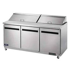 Arctic Air AST72R 71″ Sandwich & Salad Prep Table Standard Top w/ 3 Solid Doo…