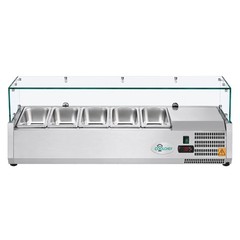 47″ Refrigerated Condiment Prep Station with 5 x 1/4 GN Pans 35-50°F for Salad