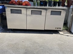 True TWT-72 72″ Stainless 3 Door Worktop Refrigerator Free Ship Las Vegas NV USA