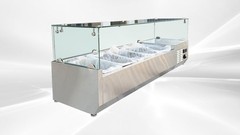 NEW 5 Pan Commercial Refrigerated Prep Table Countertop Salad Fruit Sauce NSF