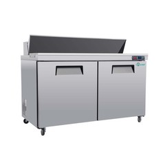 60” Commercial Refrigerated Sandwich & Salad Prep Table Double Door 18 cu.ft.