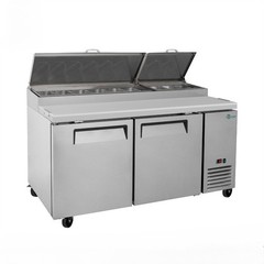 69″ Pizza Prep Table with Refrigerated Base NSF & ETL Removable Salad Bar Cover
