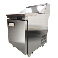 110V 6 Pans Air-cooled Commercial Refrigerator 163LStainless Sandwich Work Table