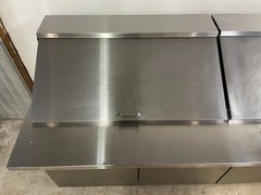 True TSSU-72-30M-B-ST 3-Door Mega Top Refrigerator Sandwich Prep Table