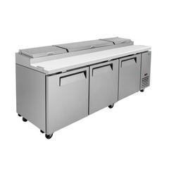 93” Refrigerated Pizza Prep Table 3 Door Commercial Stainless Steel 31 cu.ft.