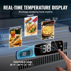 🔥38” Commercial Refrigerated Condiment Prep Station with Glass Guard, 130W Coun