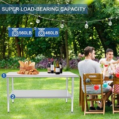 Adjustable Storage Heavy-Duty NSF Stainless Steel Table 24×60 for Home & Hotel