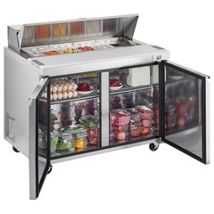 VEVOR Commercial Refrigerated Sandwich PrepWorktable Stainless Steel Double Door