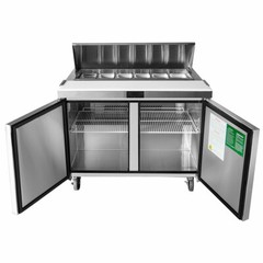 NEW 2 Door 60″ Refrigerated Prep Table Stainless Steel NSF Atosa MSF8303GR #2226