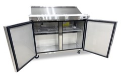 Sandwich Prep Unit 48″ Table Salad Refrigerator Prep Top 2 Door 12 Pan