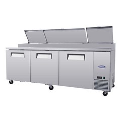 93” 3 Door Refrigerated Pizza Prep Table Commercial Stainless Steel 30.8 cu.ft.