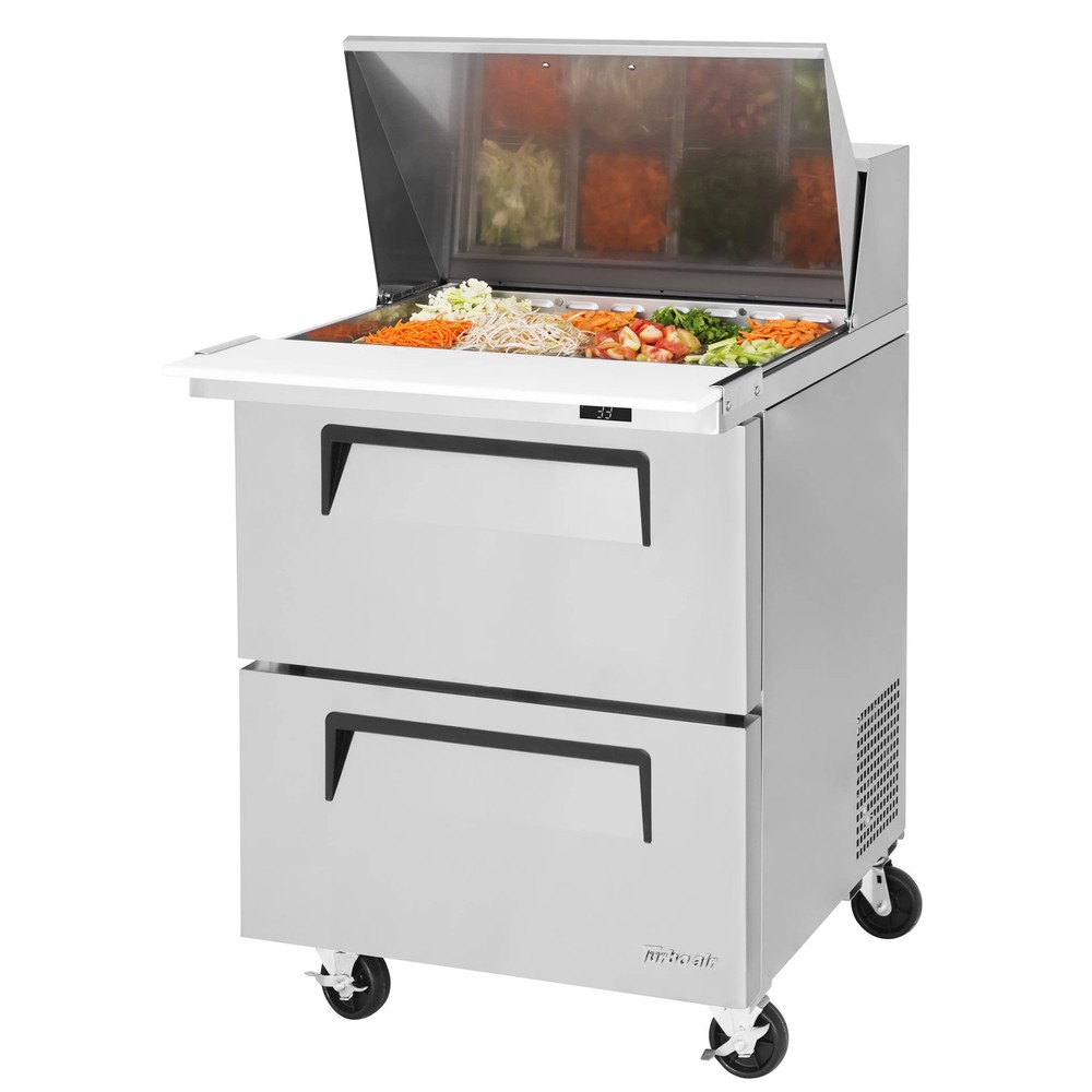 Turbo Air TST-28SD-12-D2-N 27.5″ Wide 12 Pan Mega Top Sandwich Salad Prep Cooler
