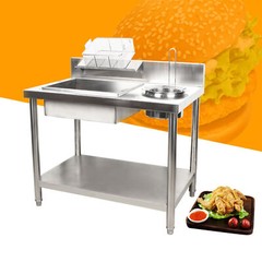 Breading Table Fried Food Prep Station Fry Chicken Work Table Stainless Steel