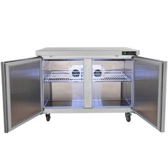 Uimoso 48″W Undercounter Refrigerator Prep Station with 12.85 Cu. Ft. 2 Doors