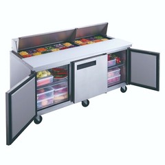 NEW 3 Door 72″ Refrigerated Sandwich Salad Prep Table Dukers DSP72-18-S3 #2200