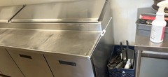 Randell Commercial Pizza Prep Table Refrigerator 110” 84111N l/ 4 Doors