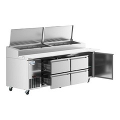 94″ 1 Door Refrigerated Pizza Prep Table with 4 Drawers