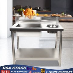 Commercial Breading Table Fried Food Prep Fry Chicken Work Table Breader Station