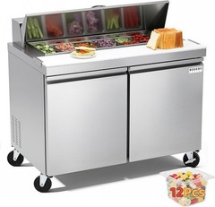 Luxury Stainless Steel Sandwich Prep Table Refrigerator – 48” Dine Fine Solution