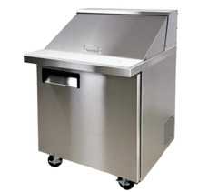 28″ W 12 Pan Mega Top Single Door Refrigerated Food Prep Table Cooler Work Table