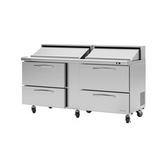Turbo Air PST-72-D4-N 72″ Two Section Sandwich / Salad Prep Table, 4 Drawers,…