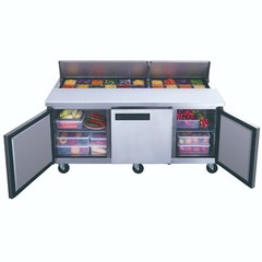 NEW 3 Door 72″ Refrigerated Sandwich Salad Prep Table Dukers DSP72-18-S3 #2200