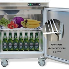 Mega Top Sandwich Salad Prep Table, 48″ 2 Door Refrigerated Prep Table, 18 Pans
